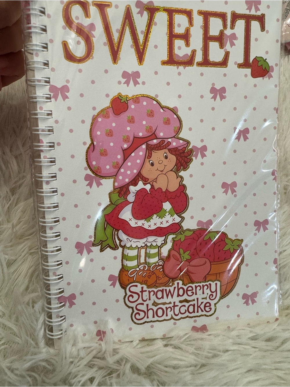 Strawberry Shortcake Sweet Spiral A5 Notebook - Pink bows
